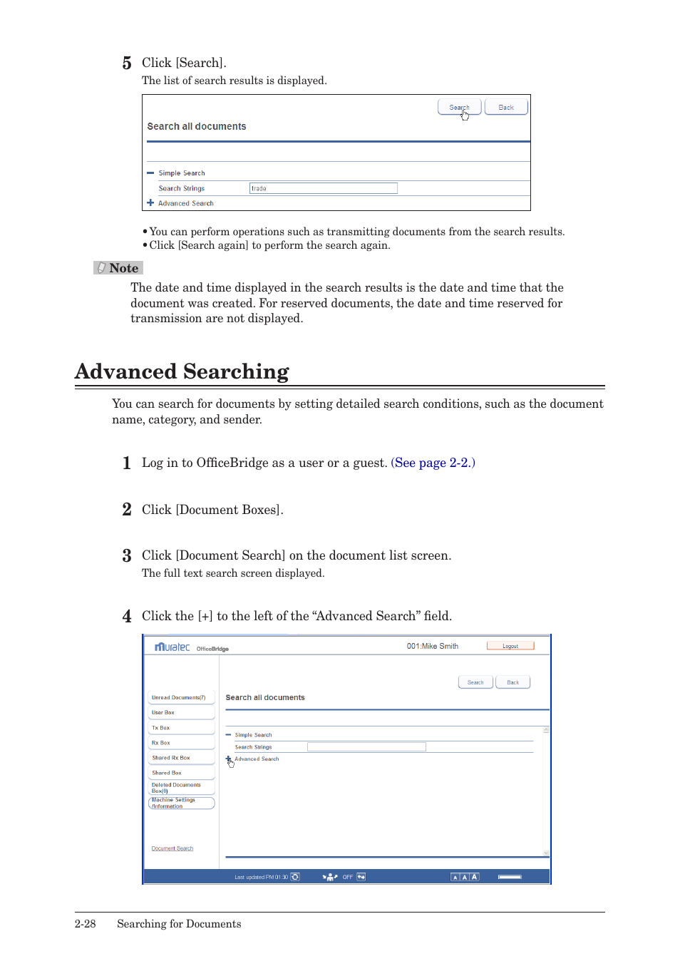 Advanced searching, Advanced searching -28 | Muratec MFX-2590 User Manual | Page 55 / 279