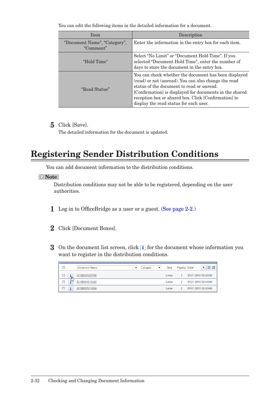 Registering sender distribution conditions, Registering sender distribution conditions -32 | Muratec MFX-2590 User Manual | Page 59 / 279