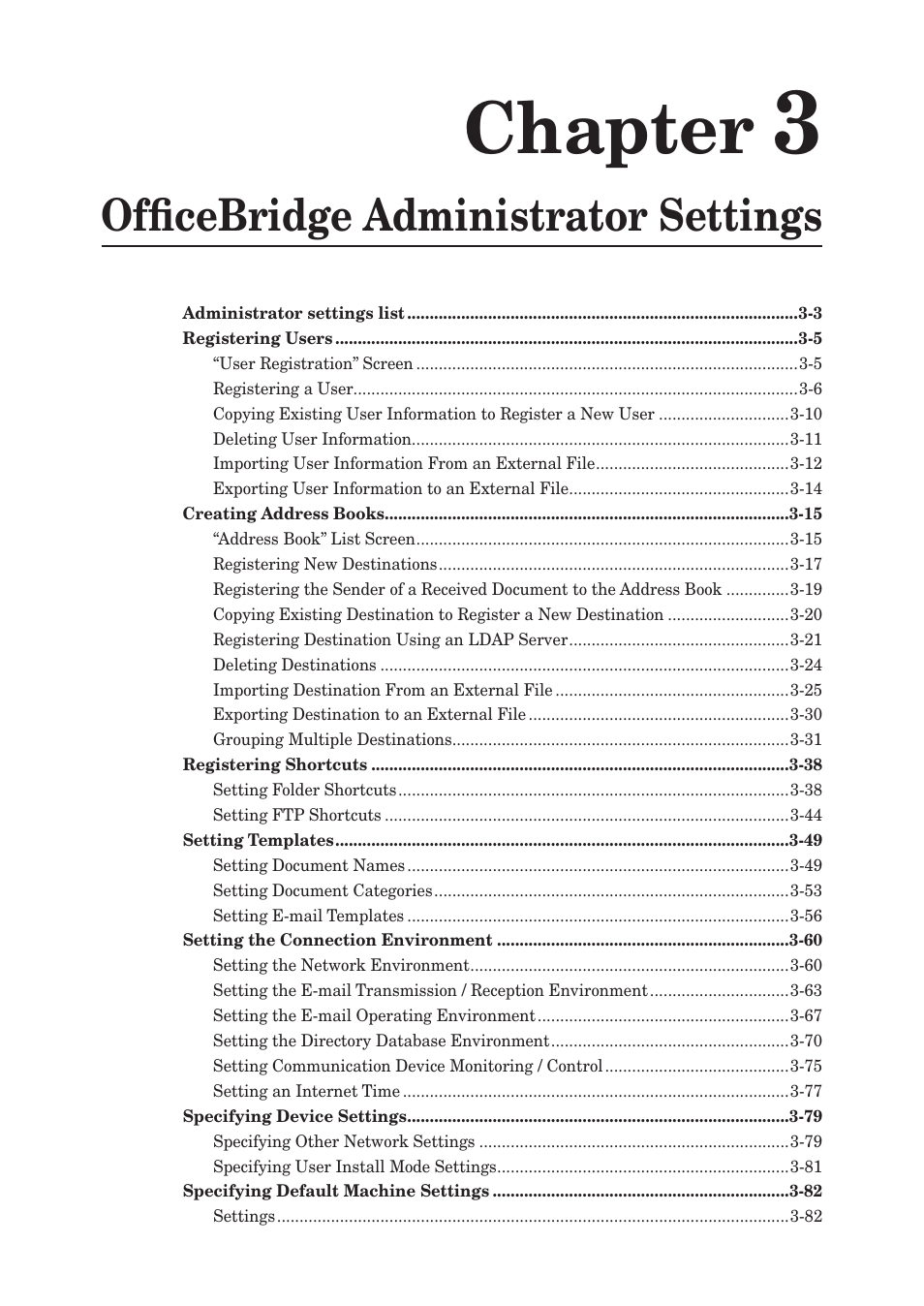 Chapter 3 officebridge administrator settings, Chapter, Officebridge administrator settings | Muratec MFX-2590 User Manual | Page 84 / 279