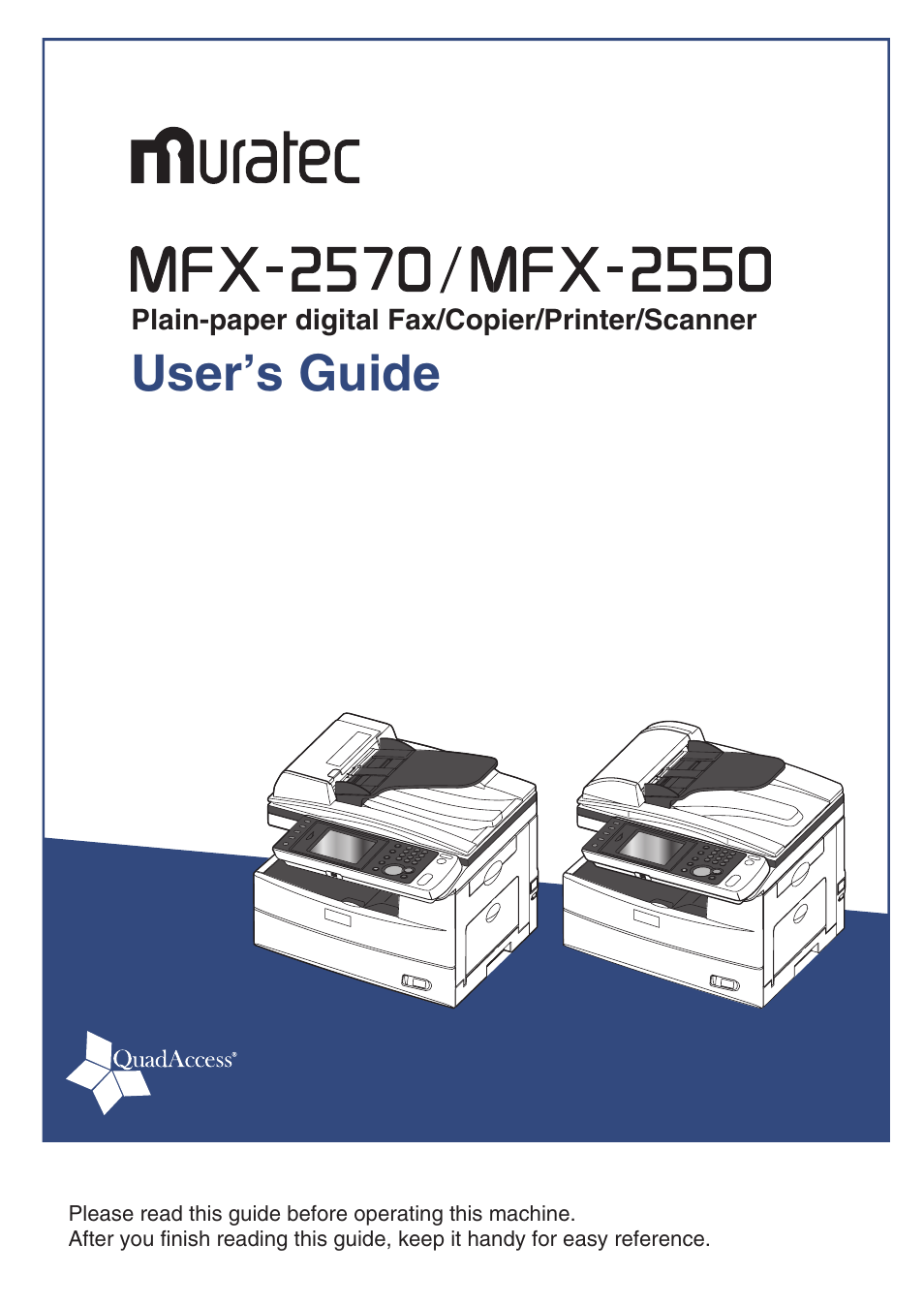 Muratec MFX-2550 User Manual | 129 pages