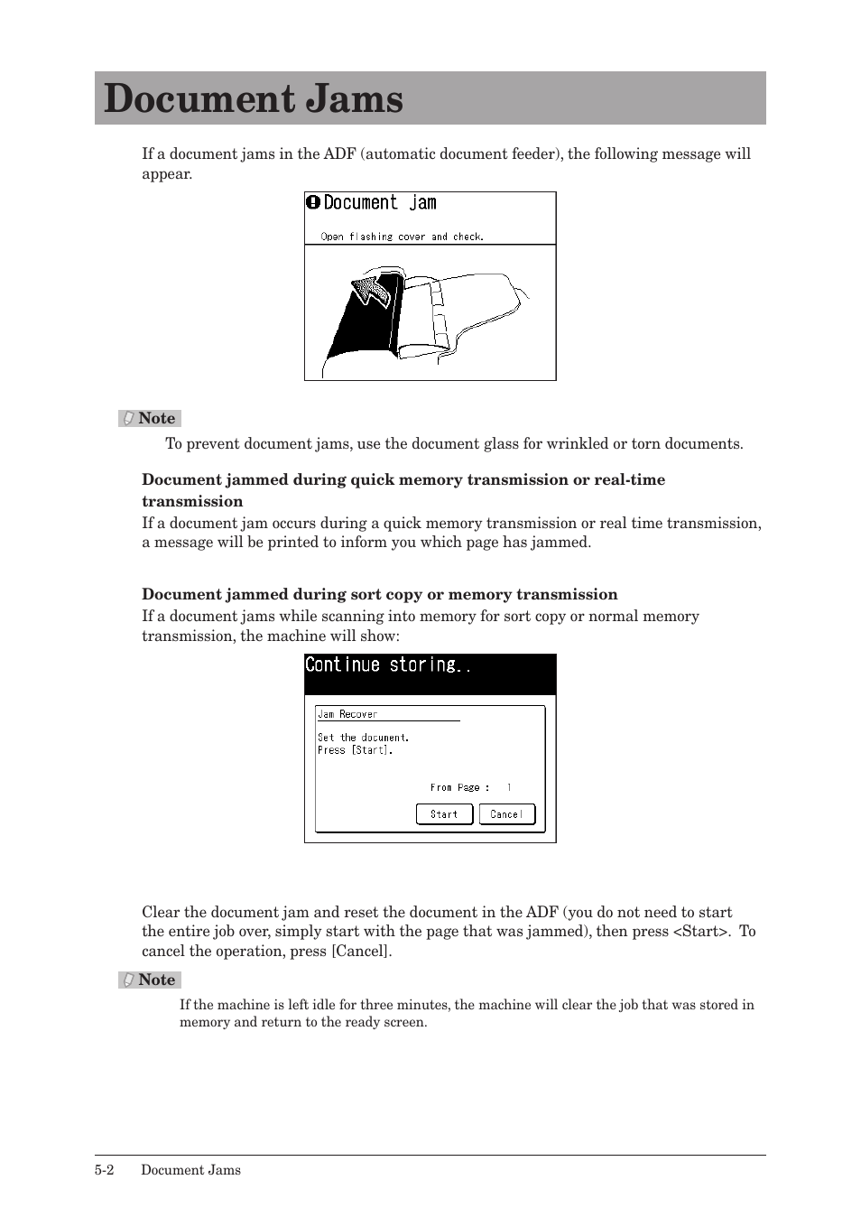 Document jams, Document jams -2 | Muratec MFX-2550 User Manual | Page 111 / 129