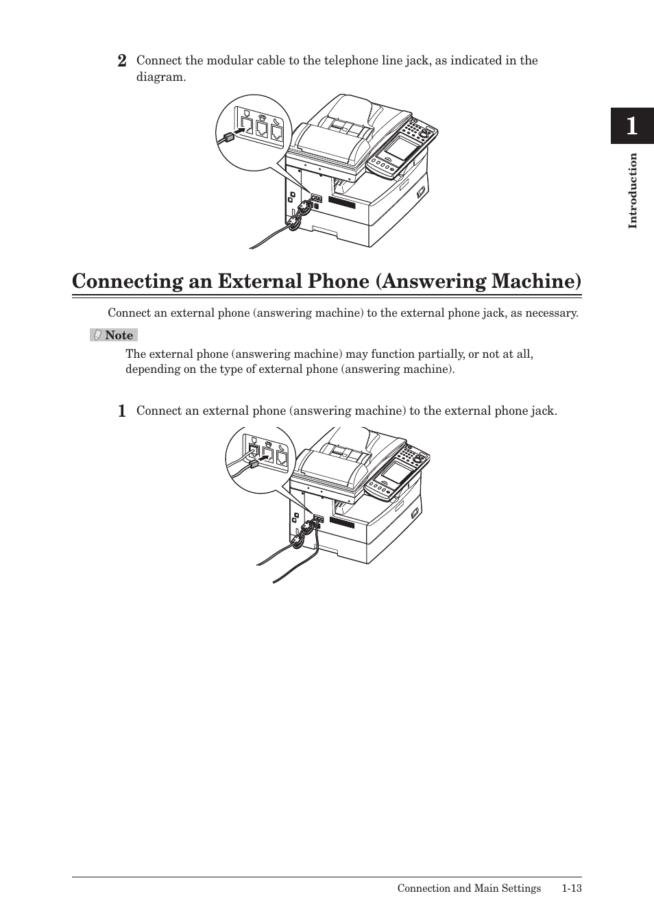 Connecting an external phone (answering machine) | Muratec MFX-2550 User Manual | Page 34 / 129