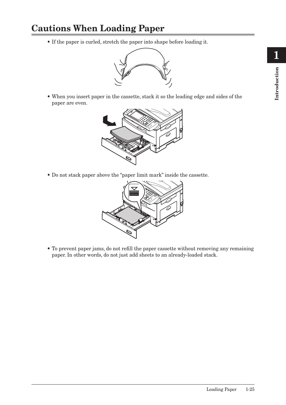 Cautions when loading paper, Cautions when loading paper -25 | Muratec MFX-2550 User Manual | Page 46 / 129