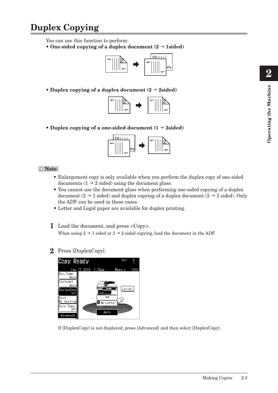 Duplex copying, Duplex copying -3 | Muratec MFX-2550 User Manual | Page 58 / 129