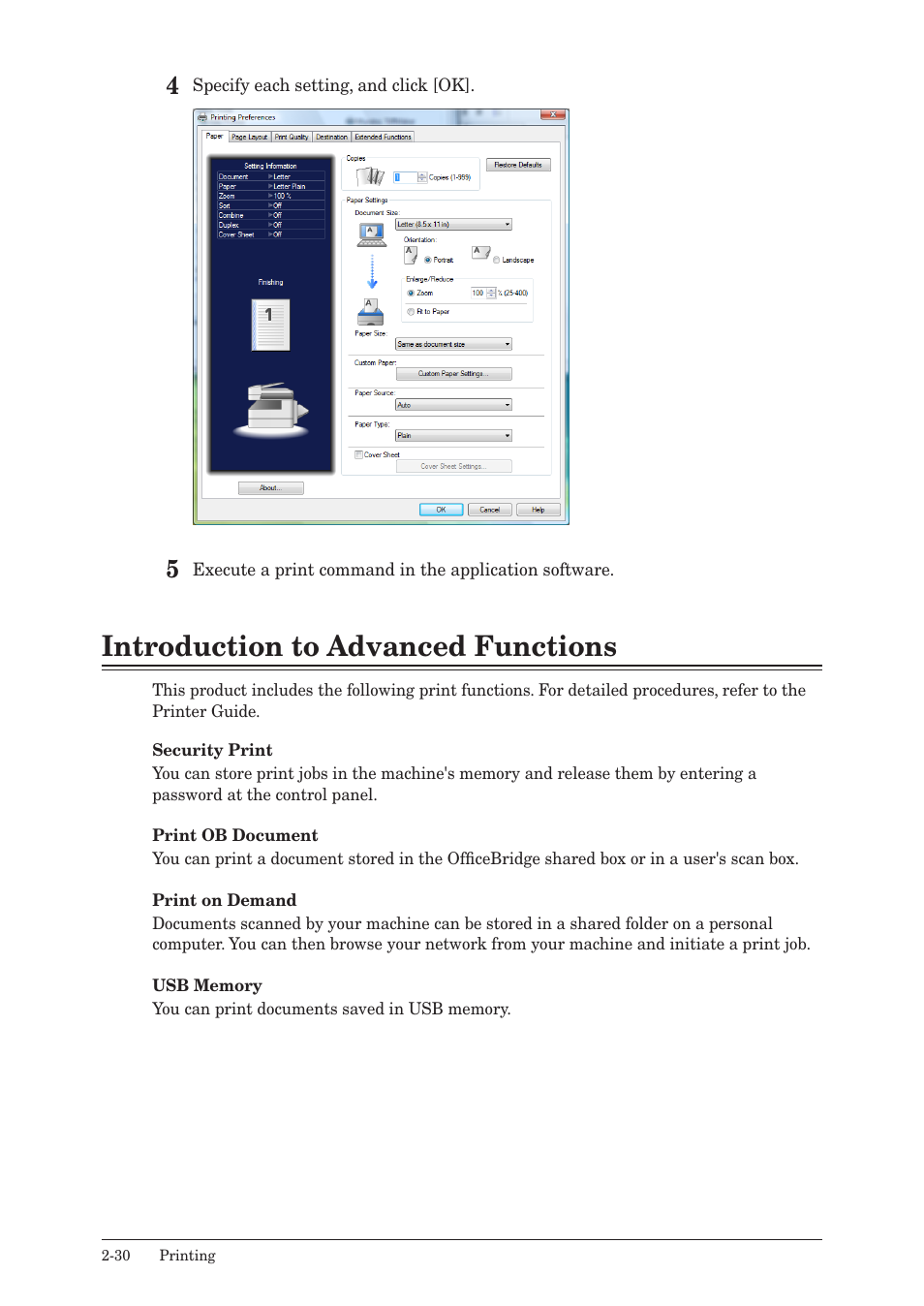 Introduction to advanced functions, Introduction to advanced functions -30 | Muratec MFX-2550 User Manual | Page 85 / 129
