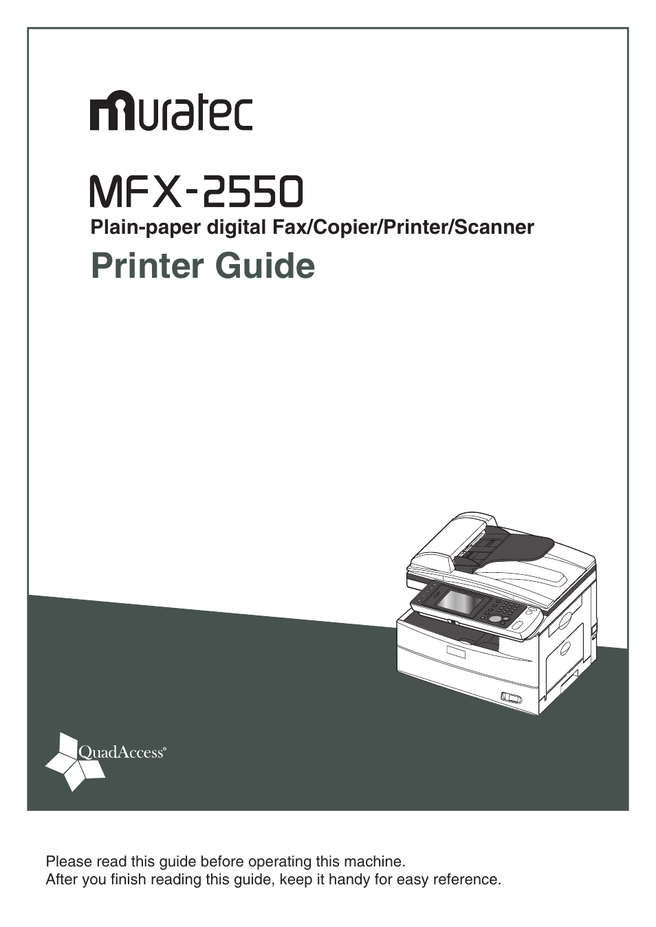 Muratec QUADACCESS MFX-2550 User Manual | 193 pages