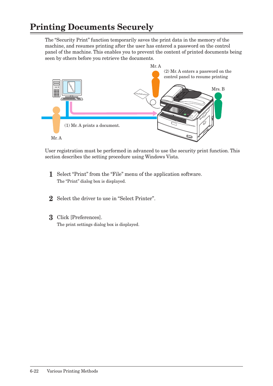 Printing documents securely, Printing documents securely -22 | Muratec QUADACCESS MFX-2550 User Manual | Page 105 / 193