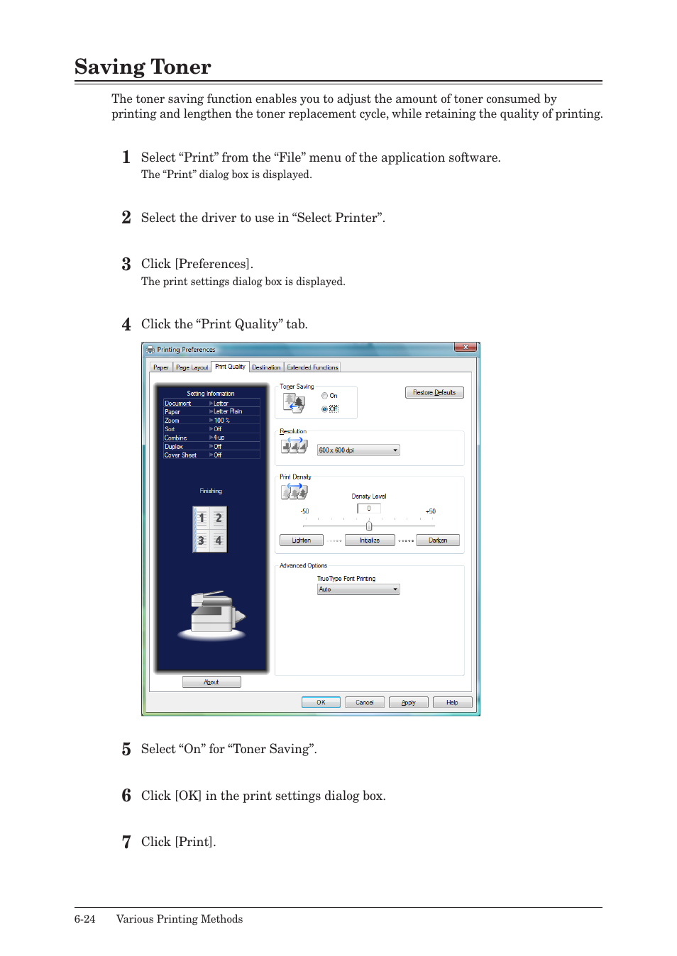 Saving toner, Saving toner -24 | Muratec QUADACCESS MFX-2550 User Manual | Page 107 / 193