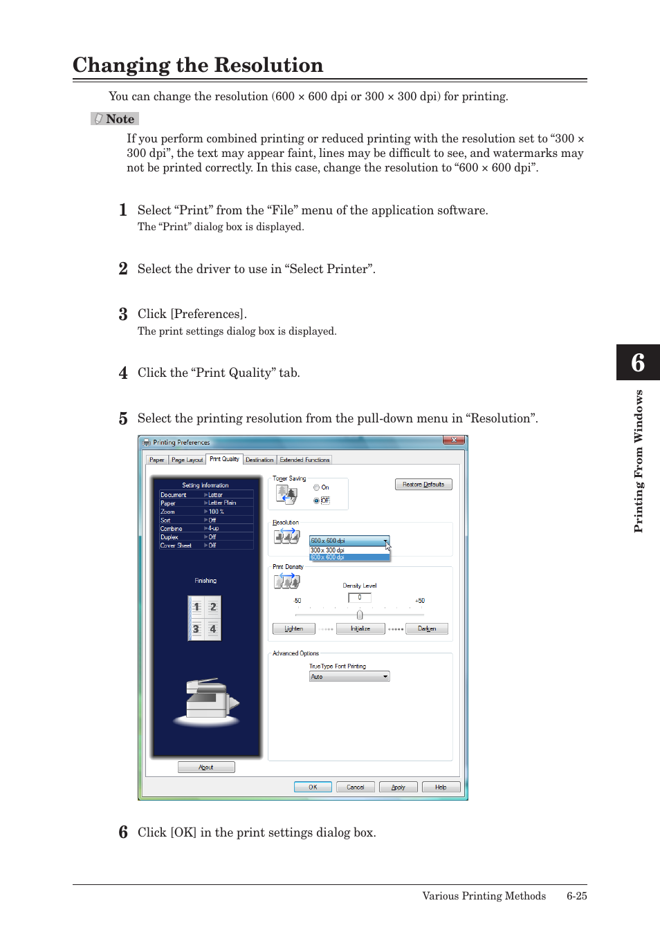 Changing the resolution, Changing the resolution -25 | Muratec QUADACCESS MFX-2550 User Manual | Page 108 / 193