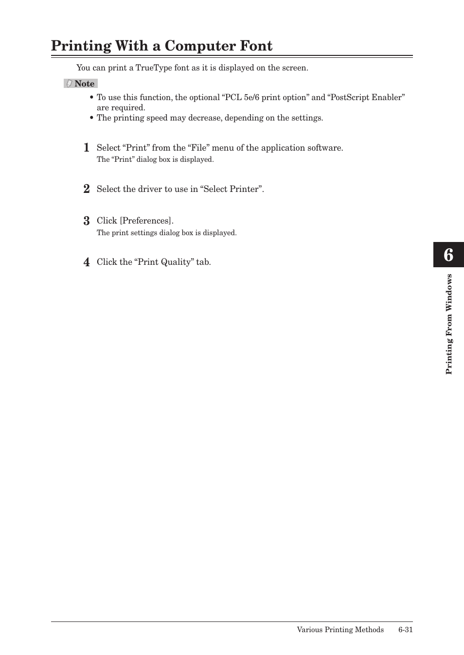 Printing with a computer font, Printing with a computer font -31 | Muratec QUADACCESS MFX-2550 User Manual | Page 114 / 193