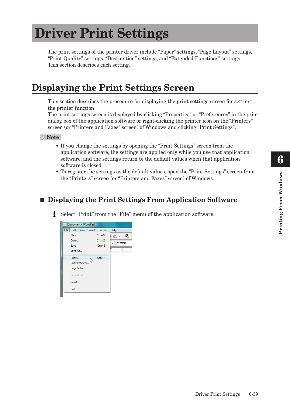 Driver print settings, Displaying the print settings screen, Driver print settings -39 | Displaying the print settings screen -39 | Muratec QUADACCESS MFX-2550 User Manual | Page 122 / 193