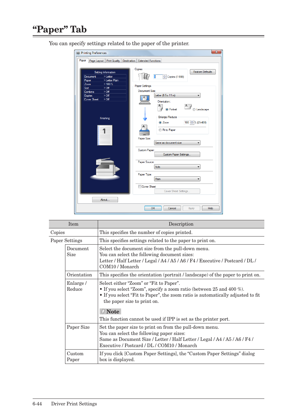 Paper” tab, Paper” tab -44 | Muratec QUADACCESS MFX-2550 User Manual | Page 127 / 193