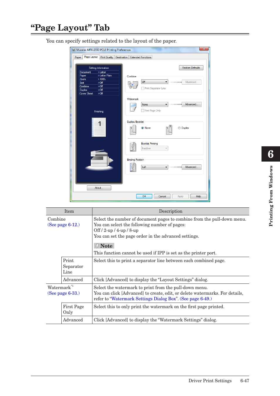 Page layout” tab | Muratec QUADACCESS MFX-2550 User Manual | Page 130 / 193