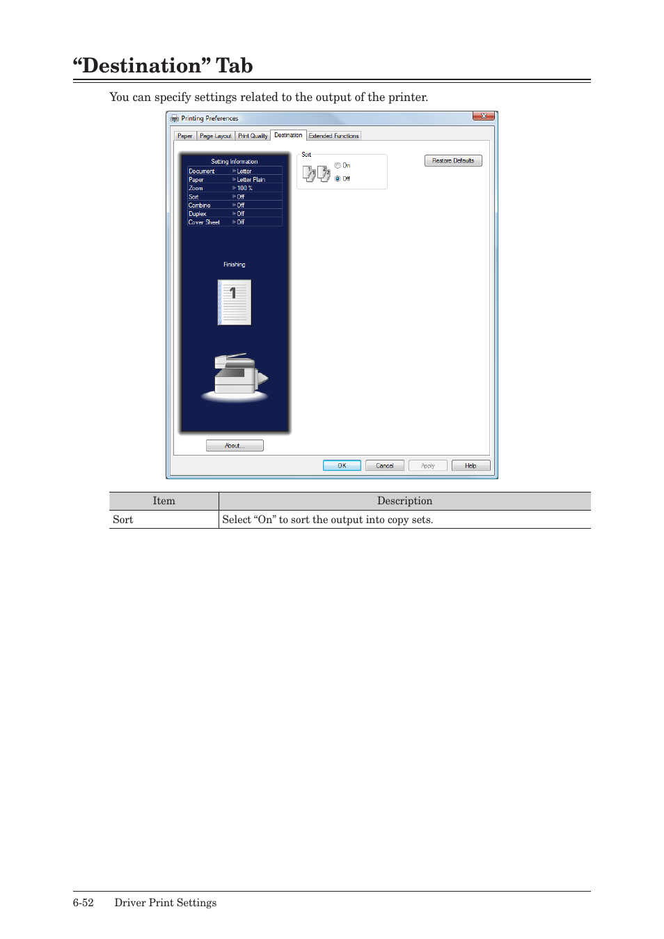 Destination” tab, Destination” tab -52 | Muratec QUADACCESS MFX-2550 User Manual | Page 135 / 193