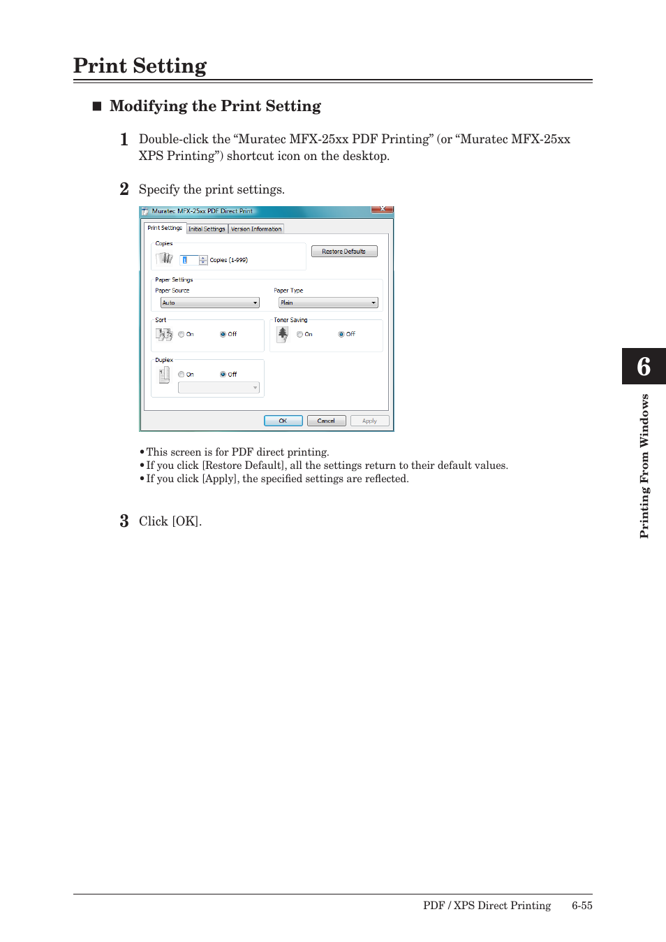 Print setting, Print setting -55 | Muratec QUADACCESS MFX-2550 User Manual | Page 138 / 193