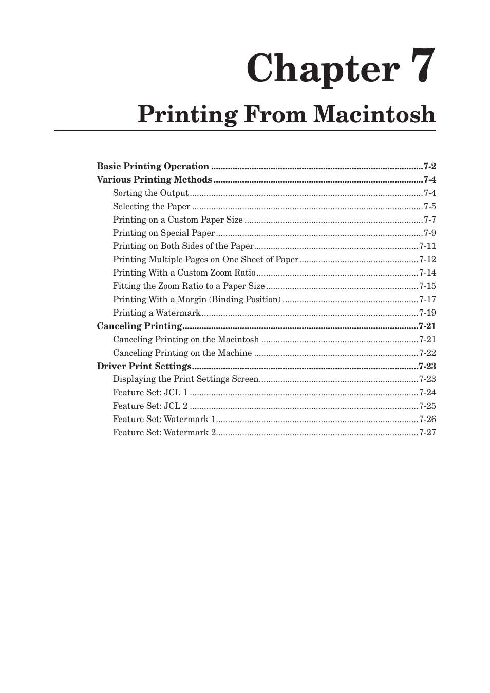 Chapter 7 printing from macintosh, Chapter, Printing from macintosh | Muratec QUADACCESS MFX-2550 User Manual | Page 140 / 193