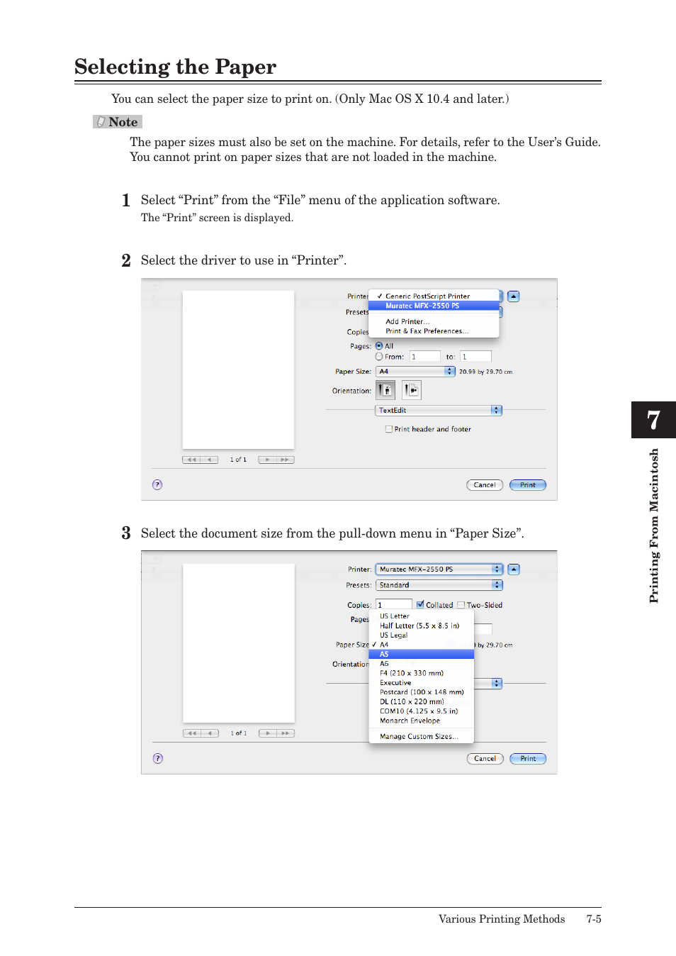 Selecting the paper, Selecting the paper -5 | Muratec QUADACCESS MFX-2550 User Manual | Page 144 / 193