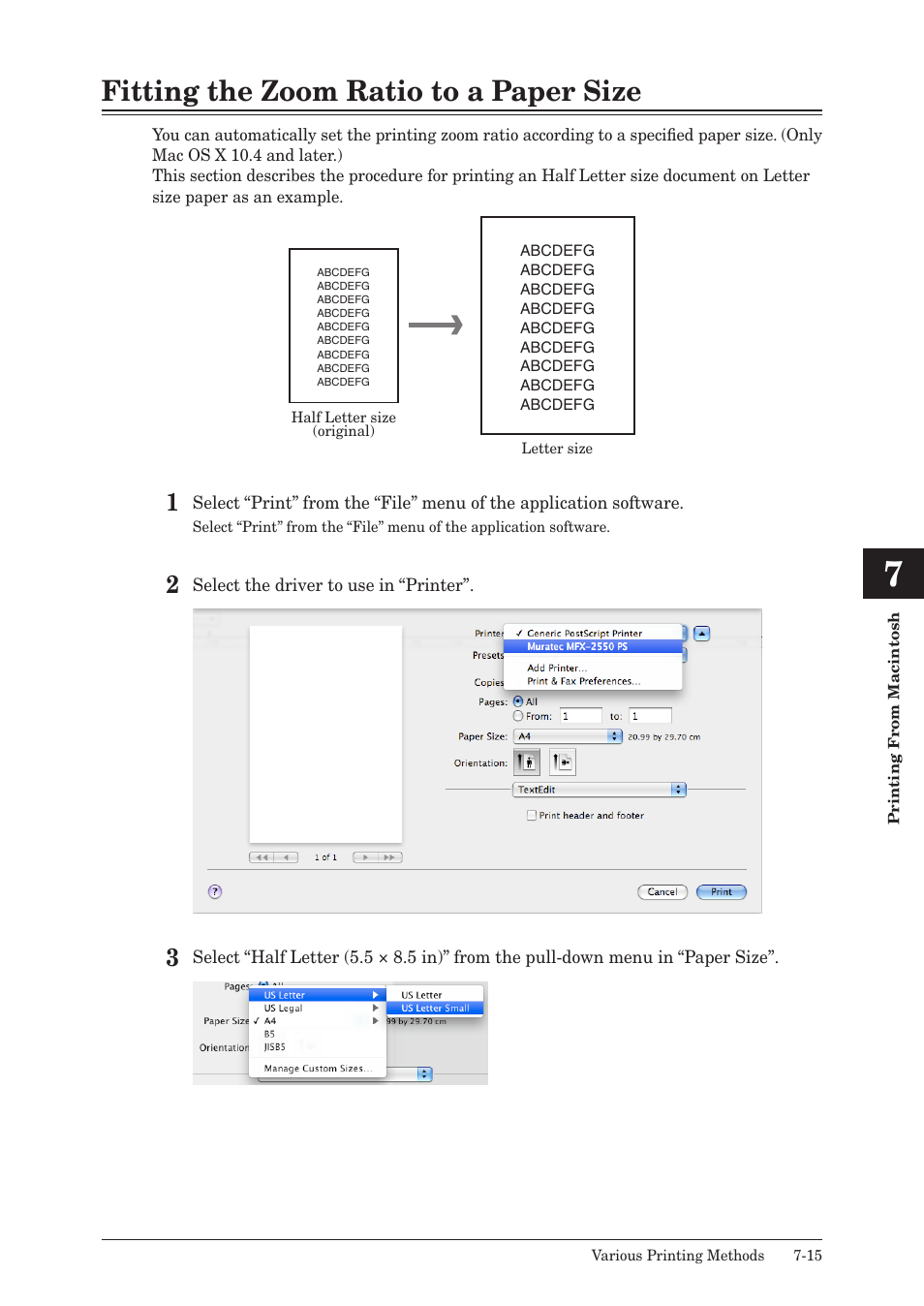 Fitting the zoom ratio to a paper size, Fitting the zoom ratio to a paper size -15 | Muratec QUADACCESS MFX-2550 User Manual | Page 154 / 193