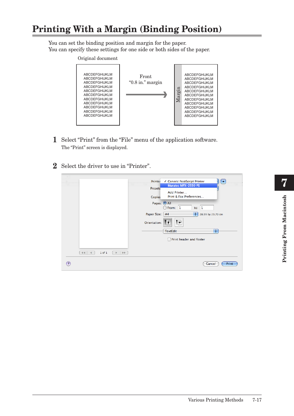 Printing with a margin (binding position), Printing with a margin (binding position) -17 | Muratec QUADACCESS MFX-2550 User Manual | Page 156 / 193