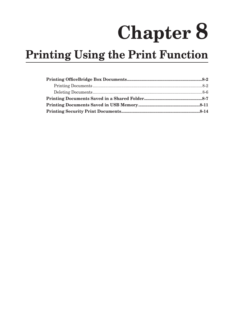 Chapter 8 printing using the print function, Chapter | Muratec QUADACCESS MFX-2550 User Manual | Page 168 / 193