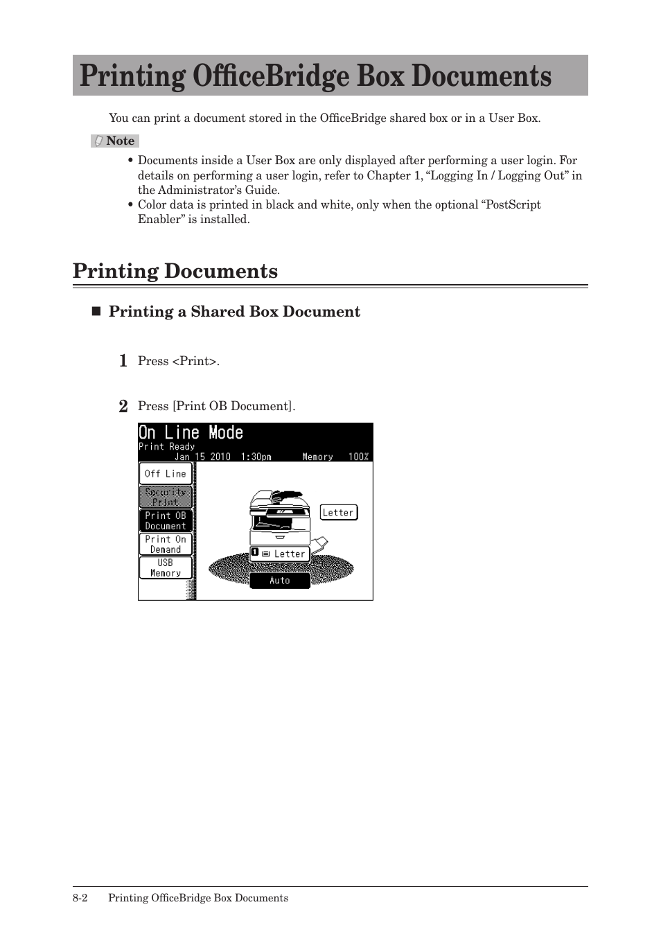 Printing officebridge box documents, Printing documents, Printing officebridge box documents -2 | Printing documents -2 | Muratec QUADACCESS MFX-2550 User Manual | Page 169 / 193