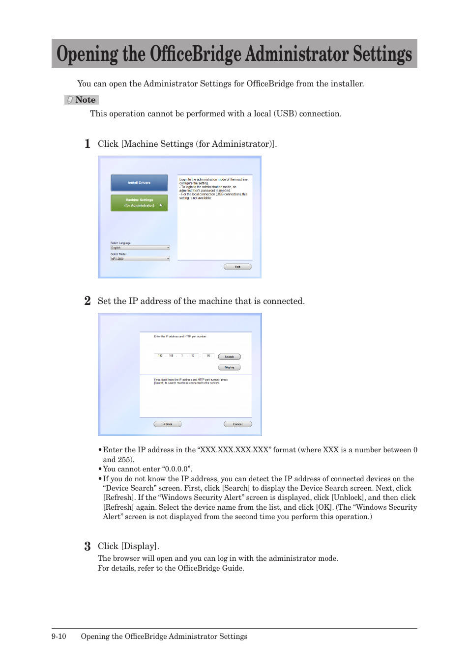 Opening the officebridge administrator settings | Muratec QUADACCESS MFX-2550 User Manual | Page 193 / 193