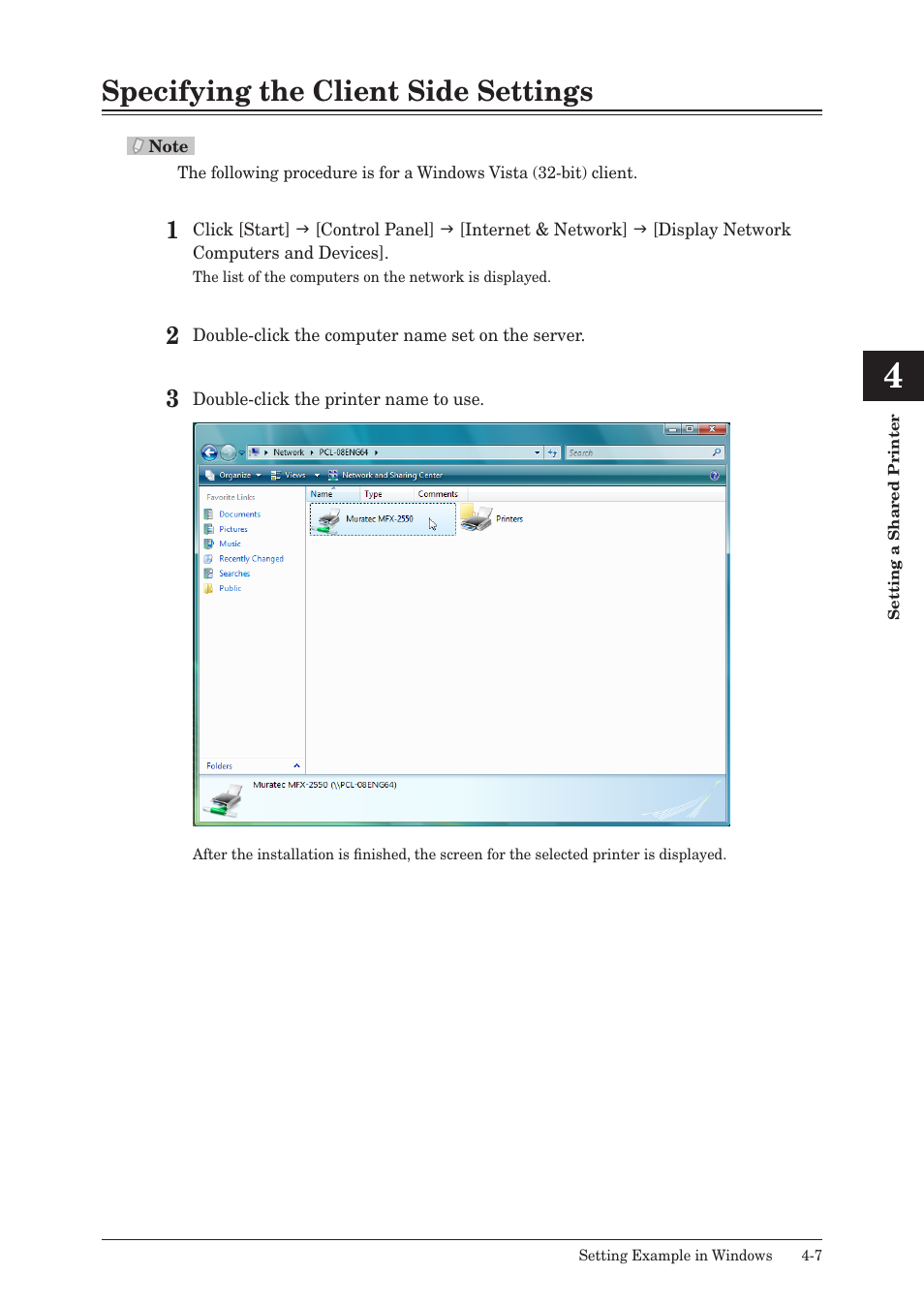 Specifying the client side settings, Specifying the client side settings -7 | Muratec QUADACCESS MFX-2550 User Manual | Page 58 / 193