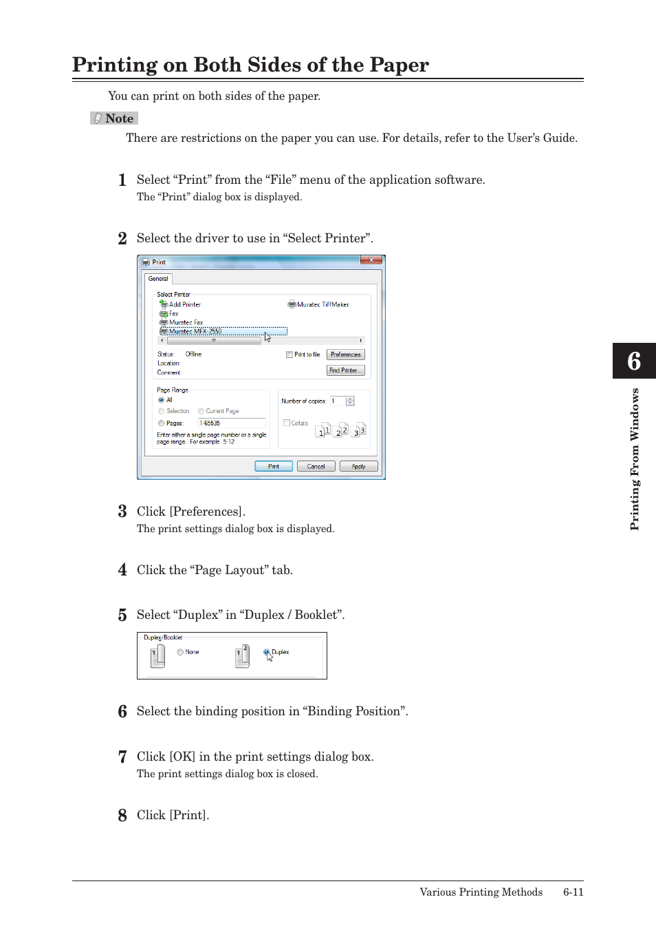 Printing on both sides of the paper, Printing on both sides of the paper -11 | Muratec QUADACCESS MFX-2550 User Manual | Page 94 / 193