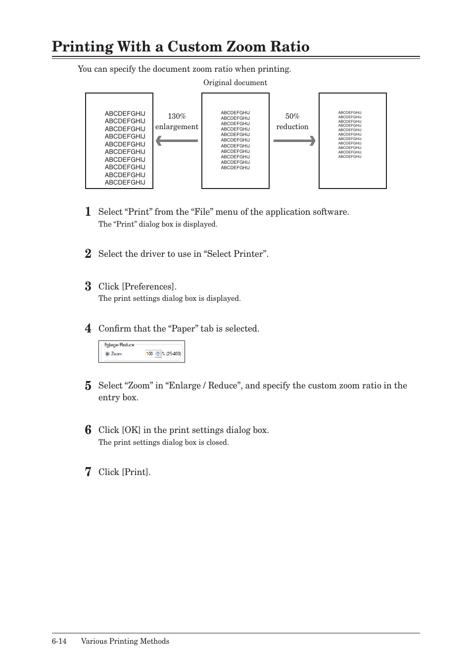 Printing with a custom zoom ratio, Printing with a custom zoom ratio -14 | Muratec QUADACCESS MFX-2550 User Manual | Page 97 / 193