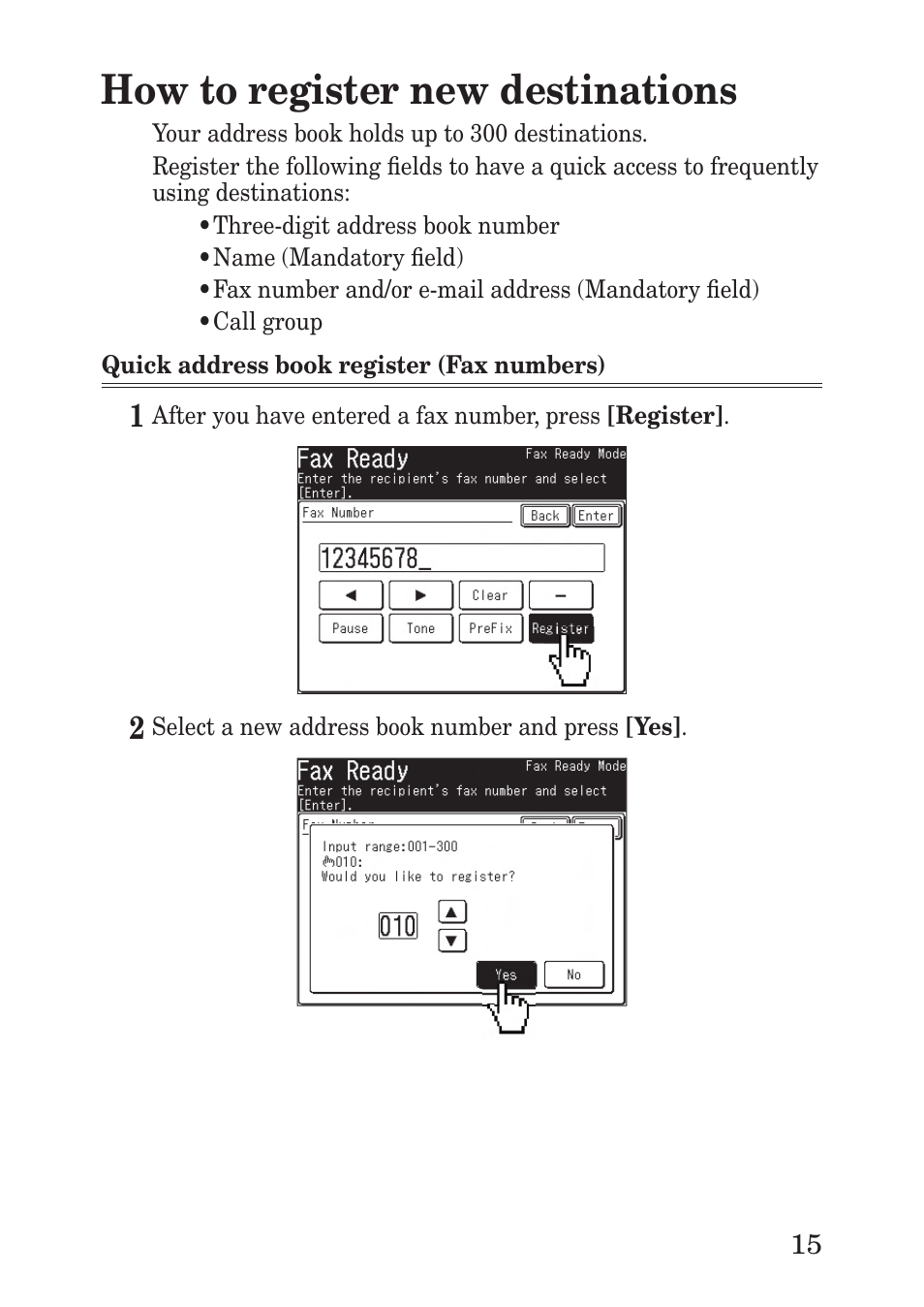 How to register new destinations | Muratec F-560 User Manual | Page 17 / 28