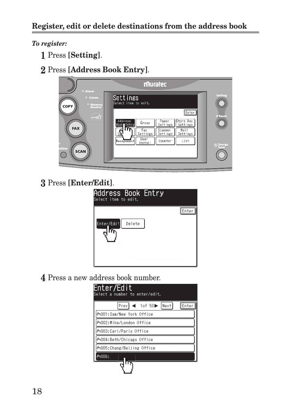 Muratec F-560 User Manual | Page 20 / 28