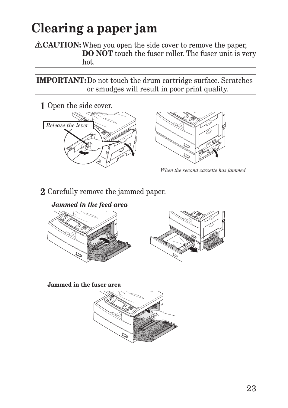 Clearing a paper jam | Muratec F-560 User Manual | Page 25 / 28