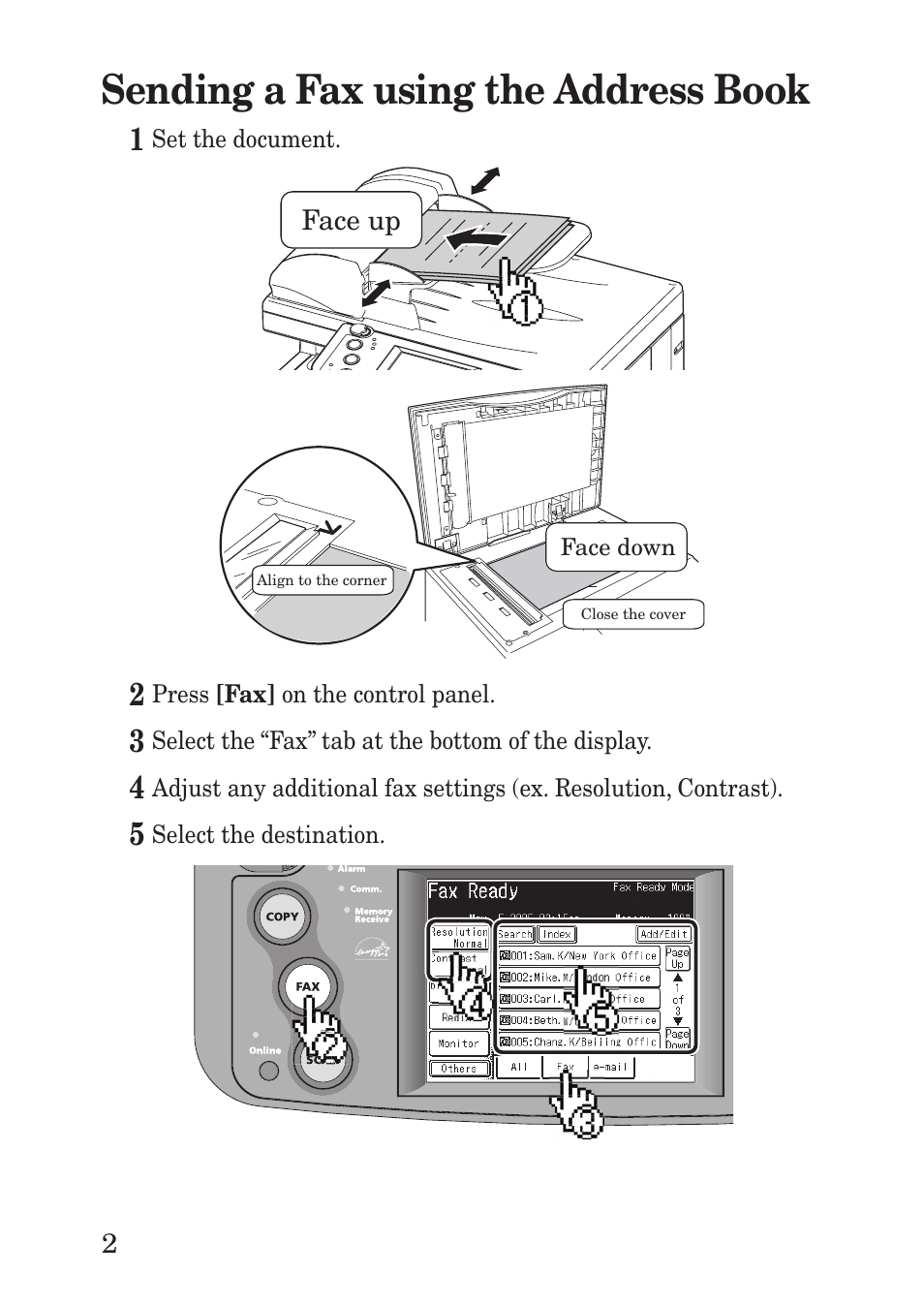 Sending a fax using the address book | Muratec F-560 User Manual | Page 4 / 28