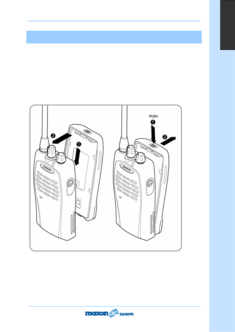 English, Installing and removing the battery pack | Muratec SL1000 User Manual | Page 8 / 20