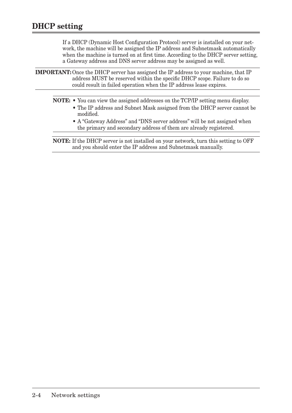 Dhcp setting, Dhcp setting -4, Dhcp.setting | Muratec MFX-1430 User Manual | Page 11 / 120