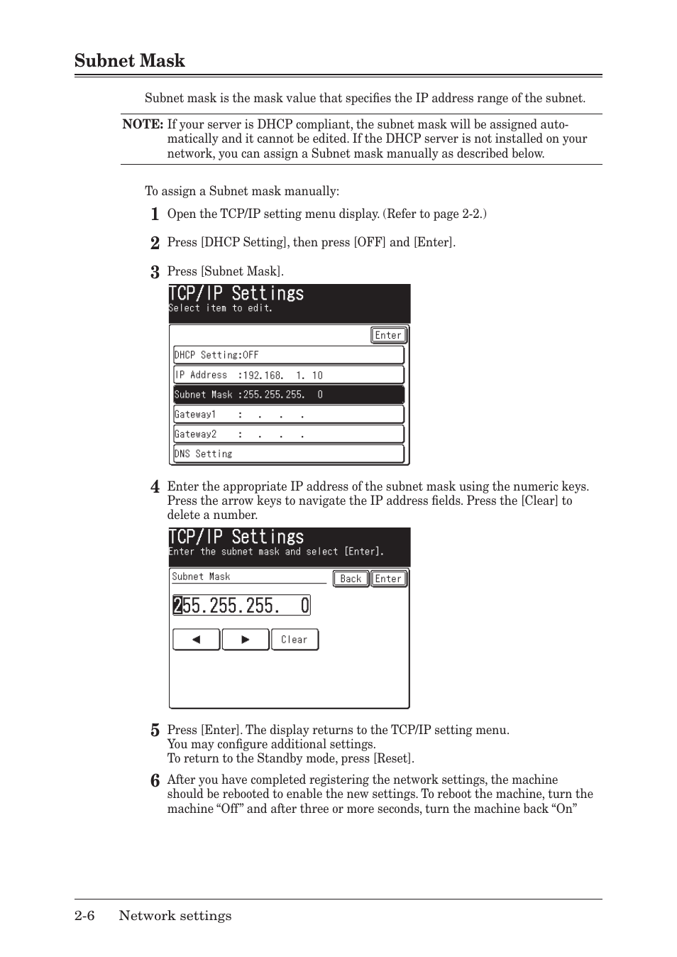 Subnet mask, Subnet mask -6, Subnet.mask | Muratec MFX-1430 User Manual | Page 13 / 120