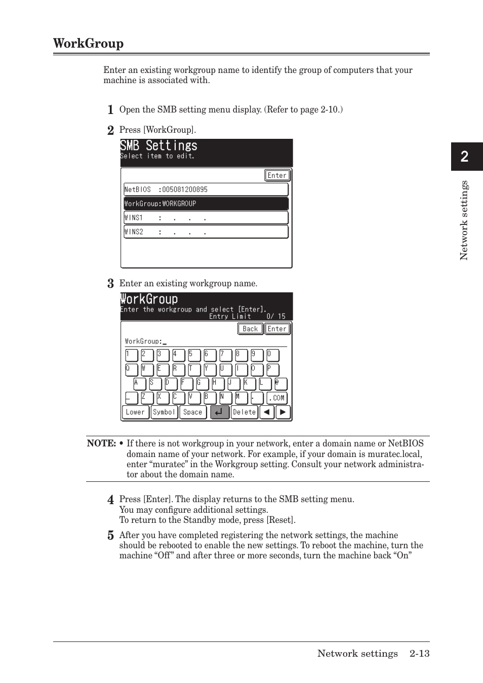 Workgroup, Workgroup -13 | Muratec MFX-1430 User Manual | Page 20 / 120