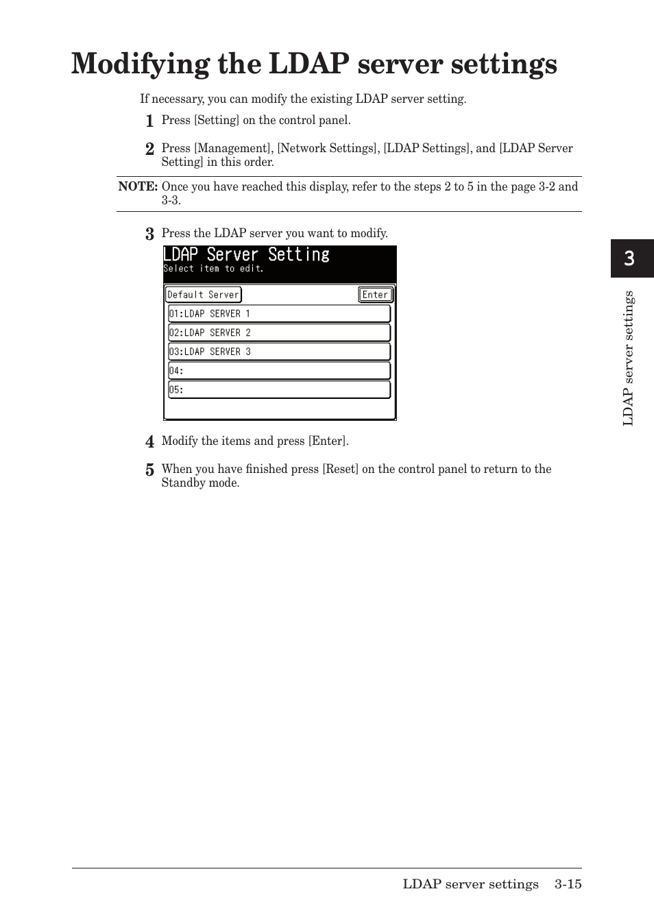 Modifying the ldap server settings, Modifying the ldap server settings -15, Modifying.the.ldap.server.settings | Muratec MFX-1430 User Manual | Page 50 / 120