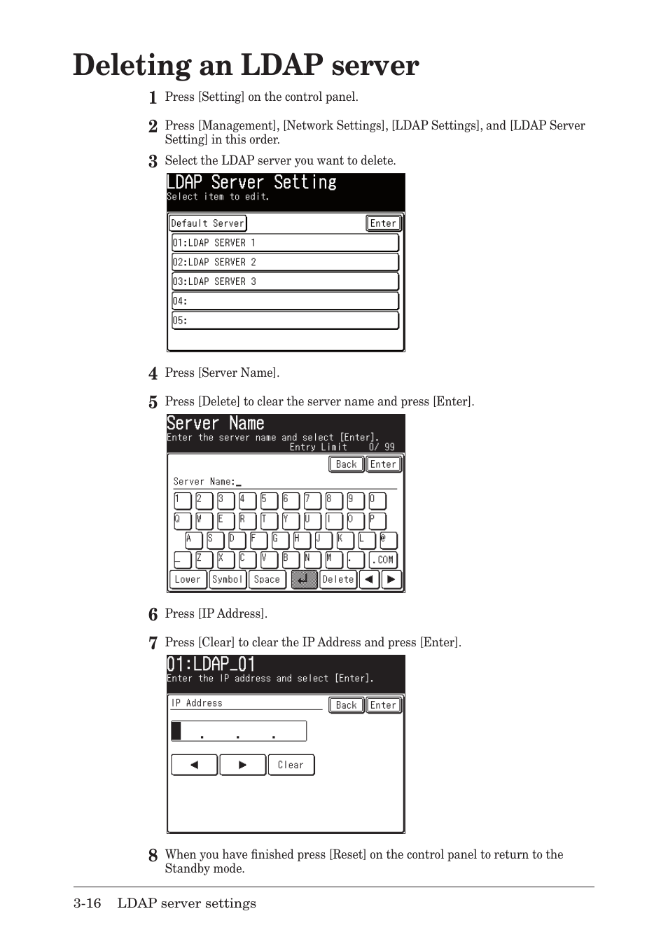 Deleting an ldap server, Deleting an ldap server -16, Deleting.an.ldap.server | Muratec MFX-1430 User Manual | Page 51 / 120