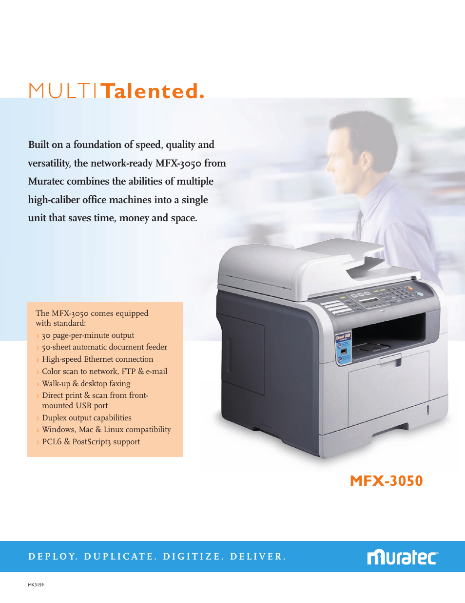 Muratec MFX-3050 User Manual | 2 pages