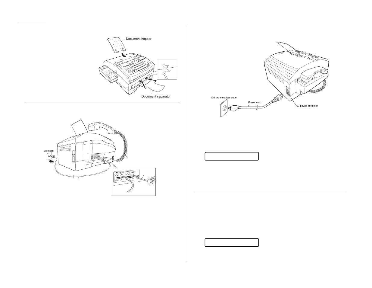 Attaching the paper-handling parts, Plug in and power up, Setting the paper size | Muratec F-65 User Manual | Page 16 / 114