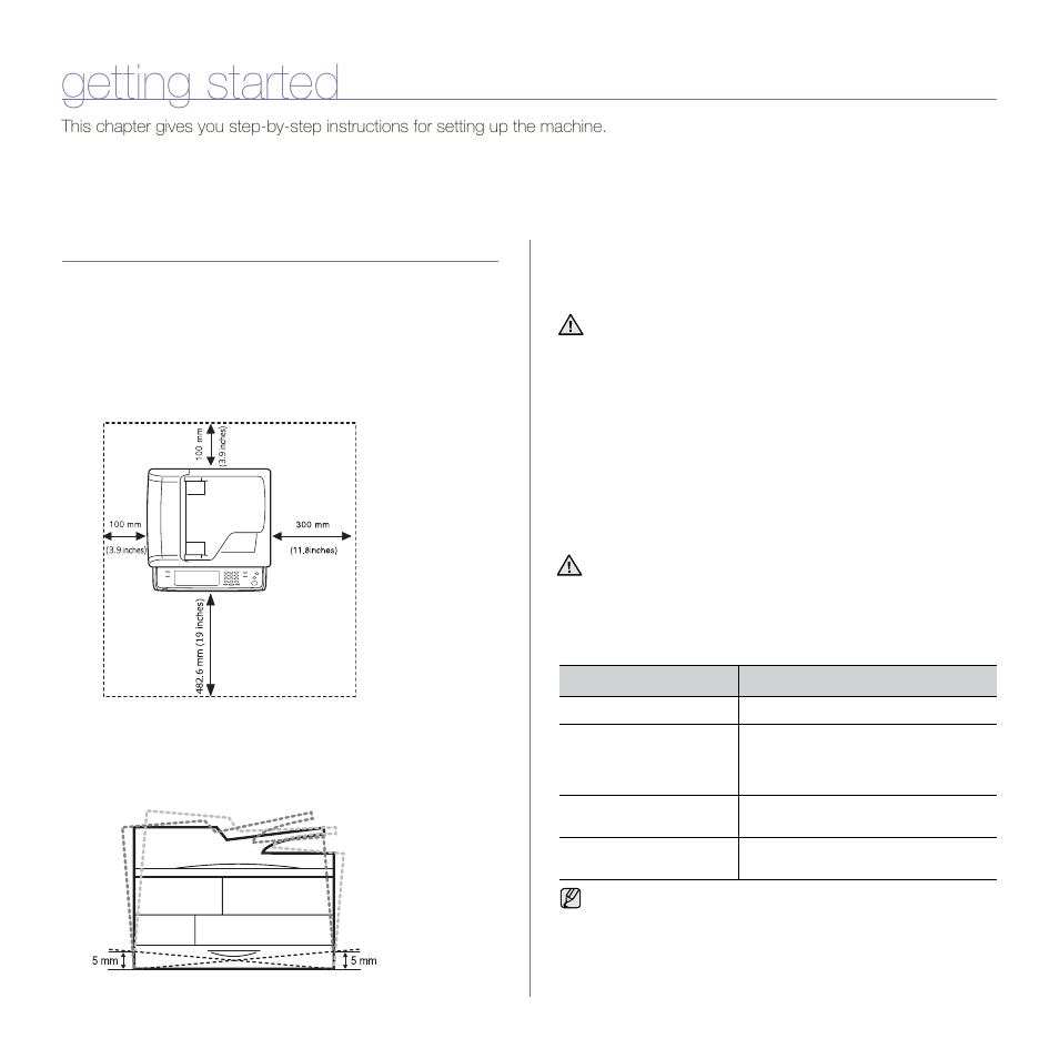 Getting started, Setting up the hardware, Setting up the network | Supported operating systems | Muratec M F X - 5 5 5 5 User Manual | Page 26 / 122