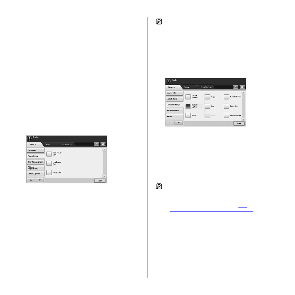 Setting job timeout, Using energy saving feature, Setting the default tray and paper | Changing the default settings, Using the setip program | Muratec M F X - 5 5 5 5 User Manual | Page 30 / 122