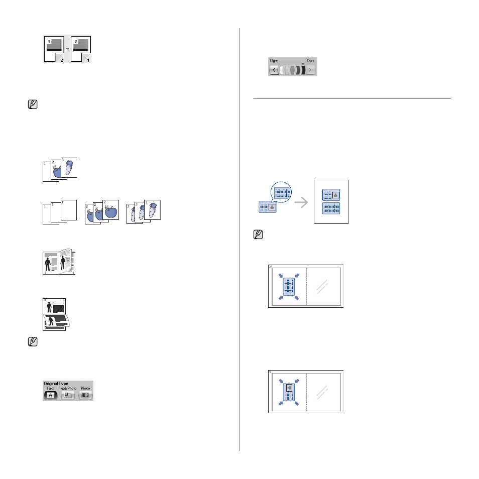 Selecting the type of originals, Changing the darkness, Using special copy features | Id card copying | Muratec M F X - 5 5 5 5 User Manual | Page 43 / 122