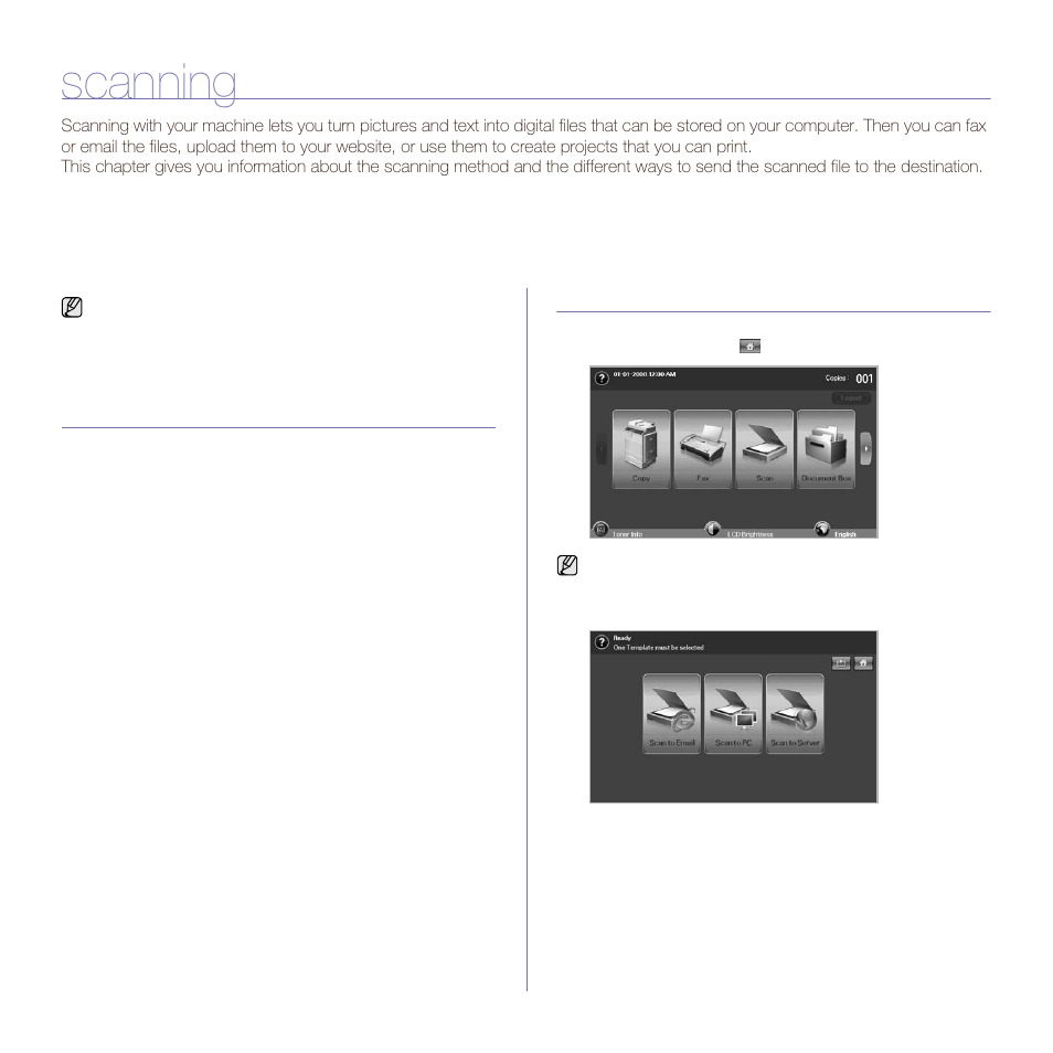 Scanning, Scanning basics, Understanding the scan screen | Muratec M F X - 5 5 5 5 User Manual | Page 48 / 122