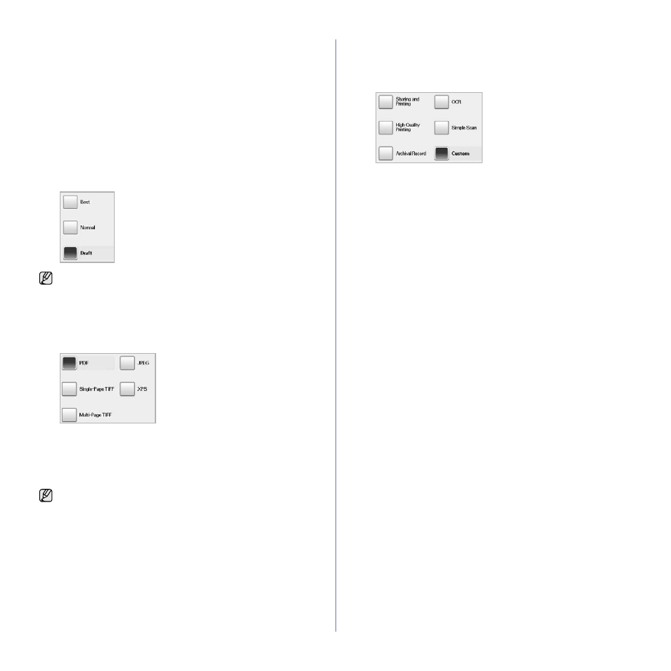 Scan to edge, Quality, File format | Scan preset | Muratec M F X - 5 5 5 5 User Manual | Page 56 / 122