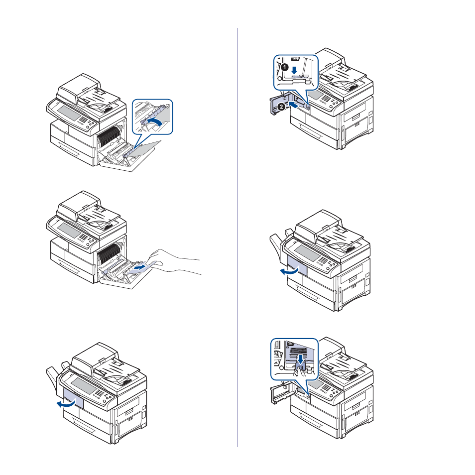 In the duplex unit area, In the stacker (finisher) | Muratec M F X - 5 5 5 5 User Manual | Page 94 / 122