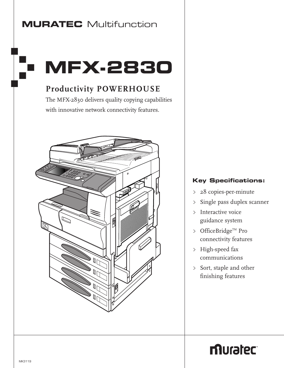 Muratec MFX-2830 User Manual | 2 pages