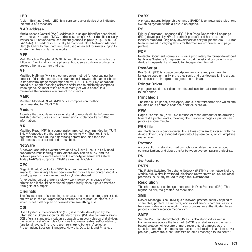 Muratec Multi Functional Printer MFX-C2500 User Manual | Page 103 / 160