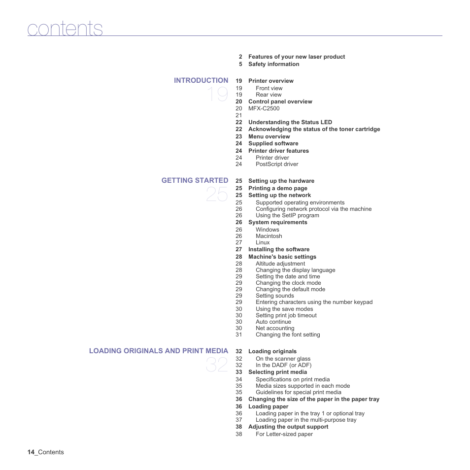 Muratec Multi Functional Printer MFX-C2500 User Manual | Page 14 / 160